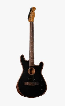Sqoe SEAE920 Acoustasonic Telecaster Acoustic Electric Guitar w/Bag, Rosewood FB - Black ( SEAE 920 / SEAE-920 ) Replace SEAE 910