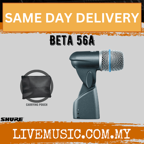 Shure BETA 56A Supercardioid Dynamic Snare / Tom Microphone ( BETA-56A / BETA56A )