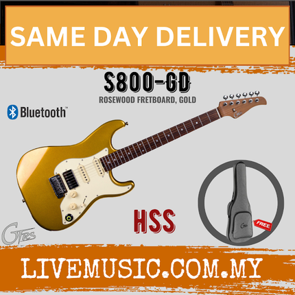 GTRS S800-GD Series Intelligent Electric Guitar, Rosewood FB, Gold