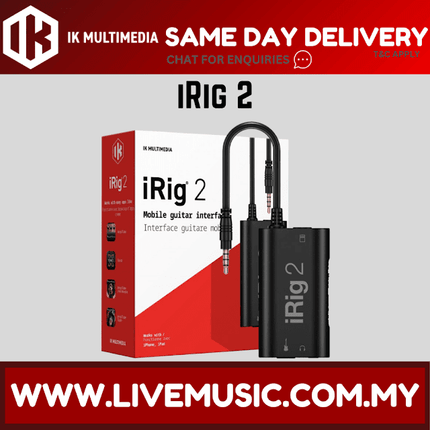 IK Multimedia iRig 2 - Analog Guitar Interface for iOS and Mac (iRig2)