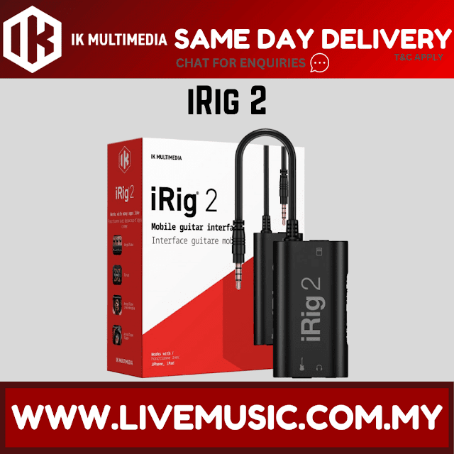 IK Multimedia iRig 2 - Analog Guitar Interface for iOS and Mac (iRig2)