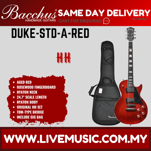 Bacchus DUKE-STD A Global Series Les Paul Body Electric Guitar, Without Accessories ( DUKE STD A / DUKESTDA )