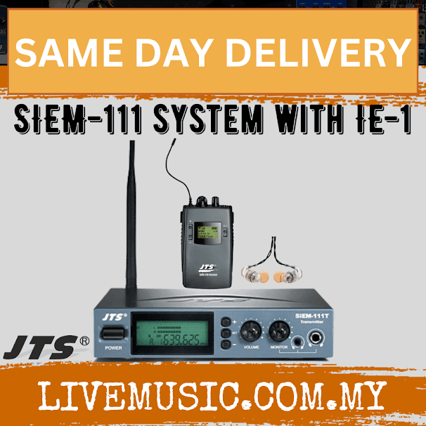 JTS SIEM-111 system with IE-1 Single pack UHF PLL in ear monitoring system with IE-1 earphone
