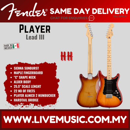 Fender Player Lead III Electric Guitar, Maple Fretboard - Sienna Sunburst