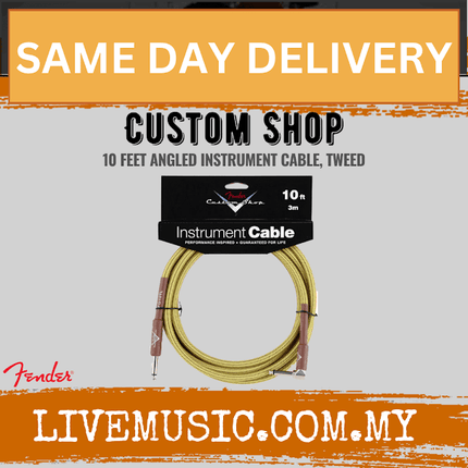 Fender Custom Shop Performance Series 10ft Angled Instrument Cable - Tweed