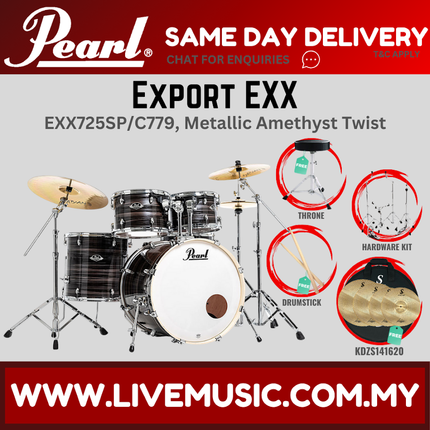 Pearl Export EXX 5-Piece Drum Set with KDZS141620 Silent Cymbals Set ( EXX725SP/C )