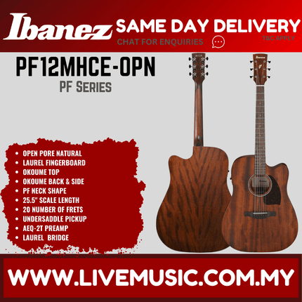 Natural open-pore acoustic-electric guitar with cutaway and soundhole pickup