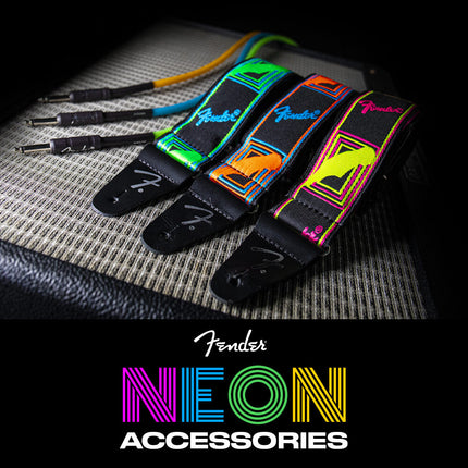 Fender Neon Monogram Guitar Strap, Blue/Orange ( Neon-Monogram / NeonMonogram )