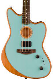 Fender Acoustasonic Player Jazzmaster Electric Guitar, Ice Blue