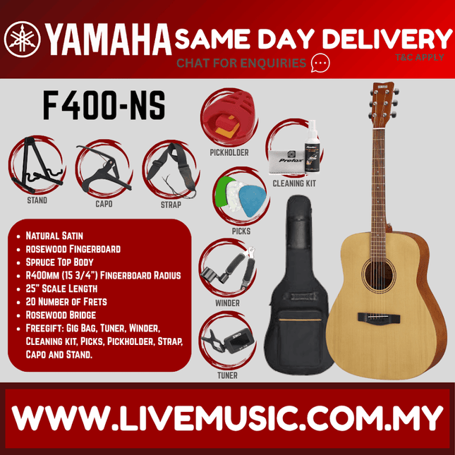 Yamaha F400 Acoustic Guitar - Natural Satin (F-400 F 400)