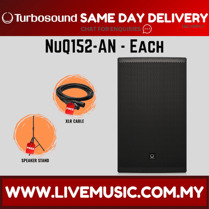 Turbosound Milan M10 600-Watt 10" Powered Speaker w/Wireless Mic, Speaker Stand And Cable - Each / Pair ( M-10 / M 10 )