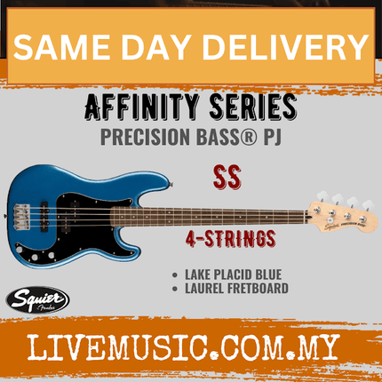 Squier Affinity Series Precision PJ Bass Guitar, Laurel Fretboard - Lake Placid Blue