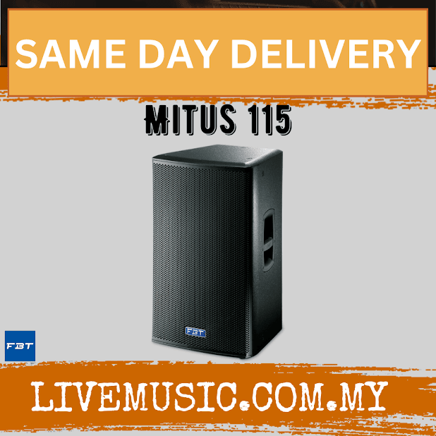 FBT MITUS 115 passive 15-inch speaker cabinet, black with front grille and side port
