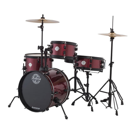 Ludwig LC178X025DIR Pocket Kit 4-Piece Drum Kit with Hardware and Cymbals - Wine Red Sparkle (LC178X 025DIR)