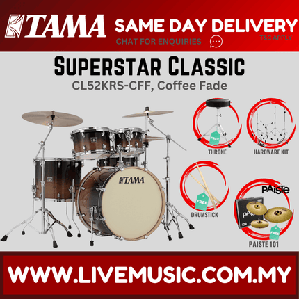Tama Superstar Classic CL52KRS 5-Piece With Paiste101 Cymbal Set - ( CL-52KRS )