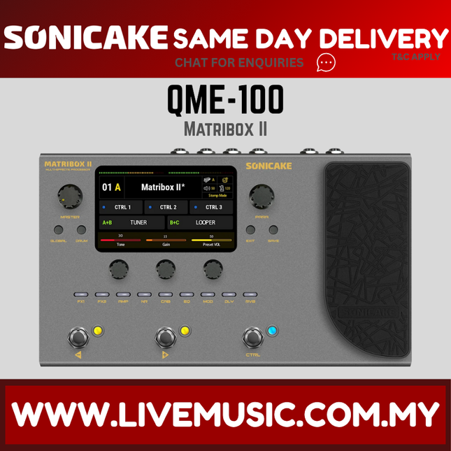 Sonicake QME-100 Matribox II Multi-effects Processor Pedal w/Hardcase ( QME 100 QME100 )