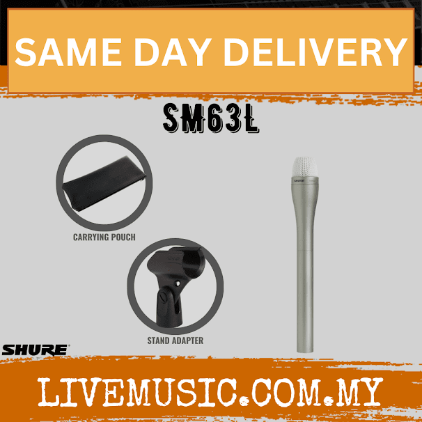 Shure SM63L Dynamic Microphone with Extended Handle - Champagne (SM-63L / SM-63 / SM63)