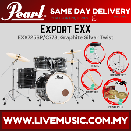 Pearl Export EXX 5-Piece Drum Set with Paiste PST3 Cymbals Set ( EXX725SP/C )