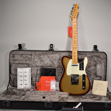 Fender American Ultra Telecaster Electric Guitar, Maple Fretboard with Case - Mocha Burst