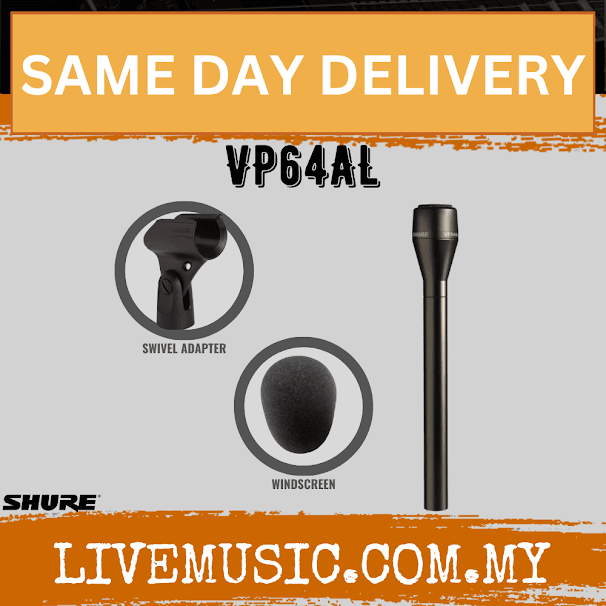 Shure VP64AL Omni-Directional Handheld Dynamic ENG Microphone with Extended Handle ( VP-64AL )