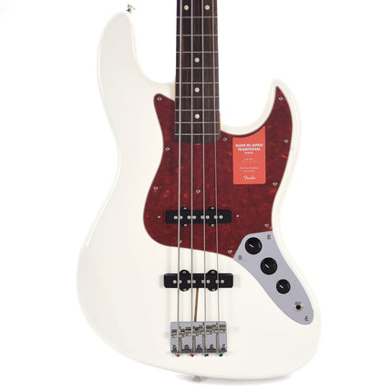 Fender Japan Traditional II 60s Jazz Bass Guitar, Rosewood Fretboard with FREE Gig Bag - Olympic White