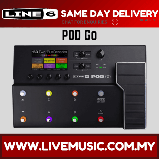Line 6 POD Go Guitar Multi-effects Floor Processor with Adaptor (LINE6 PODGO)
