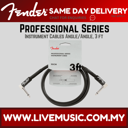 Fender Professional Series Instrument Cable, 3ft - Black