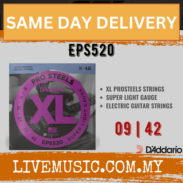 D'Addario EPS520 - ProSteels Electric Strings, Super Light (9-42)(DAddario)