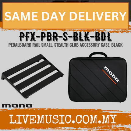 MONO Pedalboard Rail Small, Black and Stealth Club Accessory Case, Black