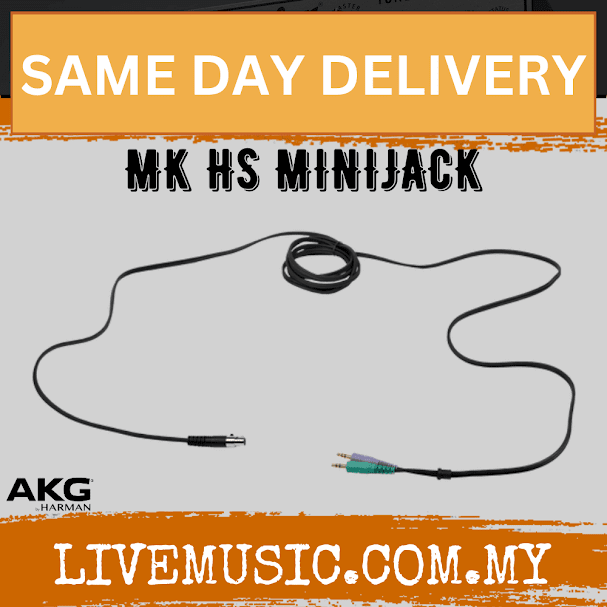 AKG MK HS MiniJack Headset Cable with Two 3.5mm Connectors (9.8') (MKHSMiniJack)