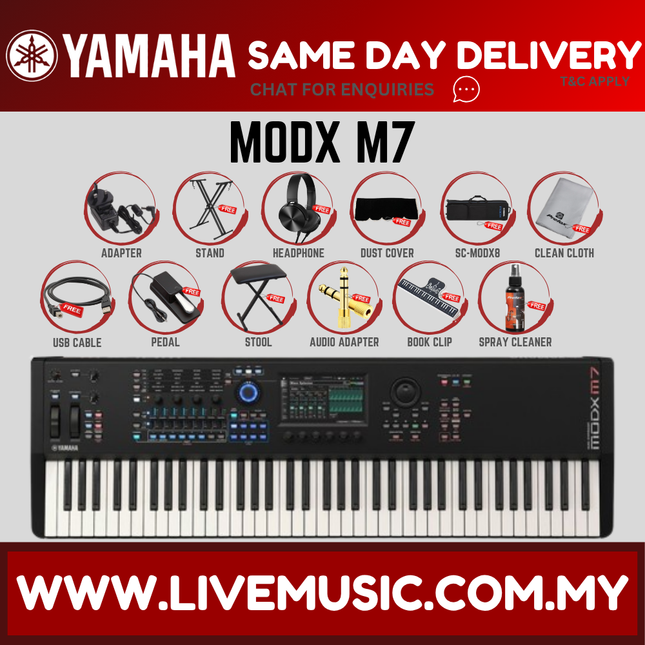Yamaha MODX M7 76 Semi-weighted Key Synthesizer with Yamaha ORIGINAL Padded Bag ( MODXM7 / MODX-M7 ) Replace MODX 7+ MODX7+