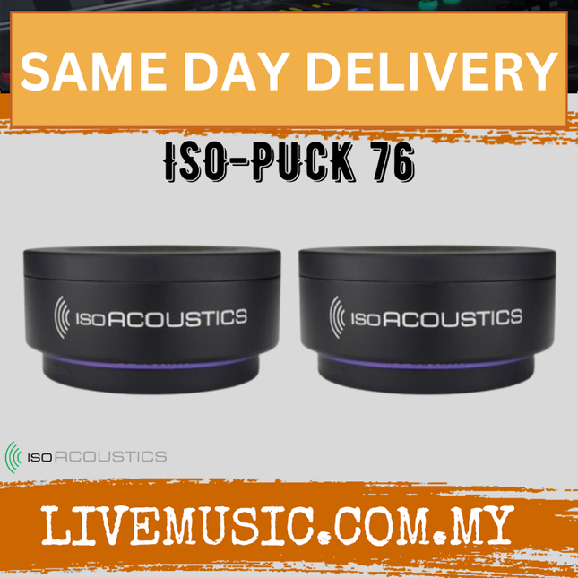 IsoAcoustics ISO-PUCK 76 Mini Vibration Isolator For Studio Monitor - 2 Pcs  ( ISO PUCK76 / ISOPUCK-76 )