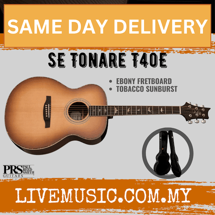 PRS SE Tonare T40E Acoustic Guitar with Case - Tobacco Sunburst  (T-40E)