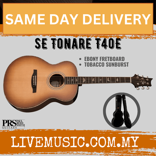 PRS SE Tonare T40E Acoustic Guitar with Case - Tobacco Sunburst  (T-40E)