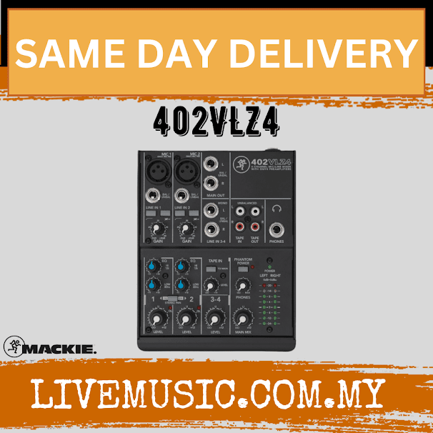 Mackie 402VLZ4 4-Channel Mixer Analog Compact Mixers With Onyx (402 VLZ4/402-VLZ4)