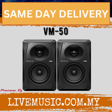 Pioneer DJ VM-50 2-Way Active Studio Monitor with Monitor Stand And Isolation Pads, Pair - Black ( VM50 / VM 50 )