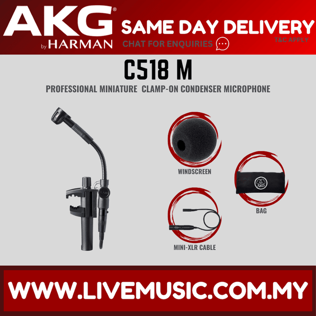 AKG C518 M Clamp-On Miniature Condenser Microphone (C518M)
