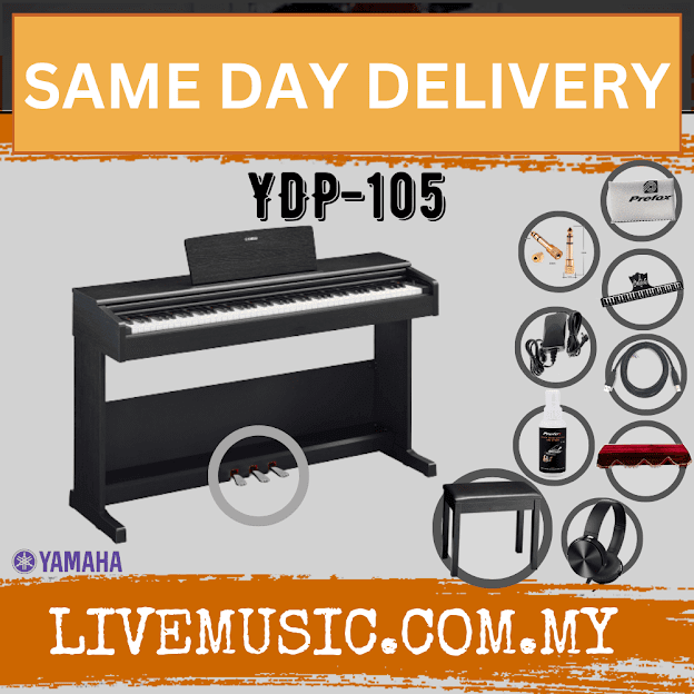 Yamaha Arius YDP-105 88-Keys Digital Piano with Headphone, Bench and Dust Cover - Rosewood / Black (YDP105 / YDP 105)