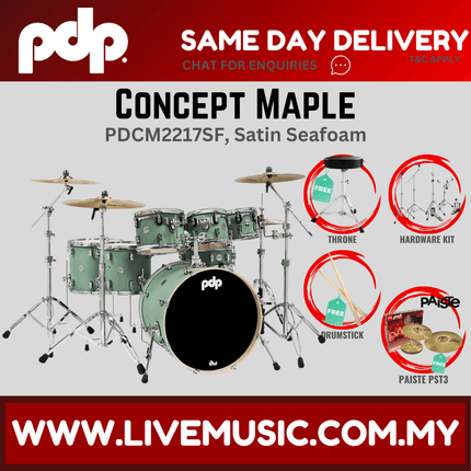 PDP by DW CM7 Concept Maple Shell Pack - 7-piece with Paiste PST3 Cymbals - (PDCM2217)