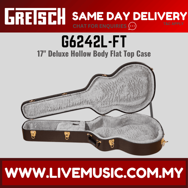 Gretsch G6242L-FT 17" Hollowbody Flat Guitar Hard Case