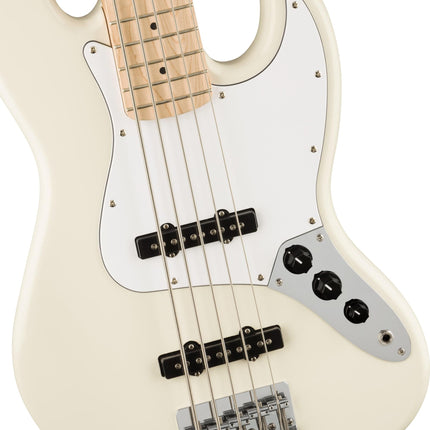 Squier Affinity Series 5-String Jazz Bass Guitar, Maple Fretboard - Olympic White