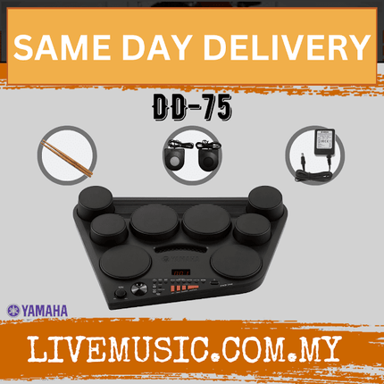Yamaha DD-75 Portable Digital Drums with S2E And Drum Throne And Accessories ( DD75 / DD 75 )