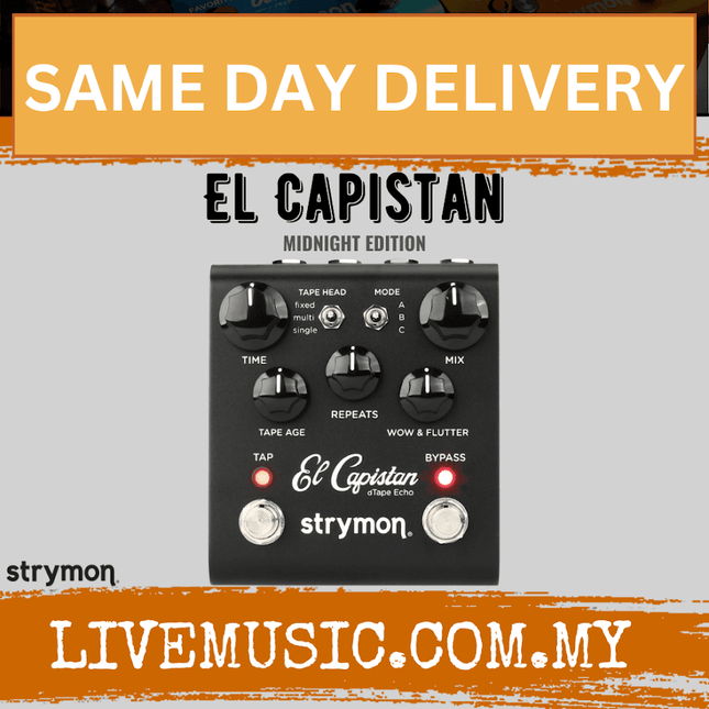 Strymon El Capistan dTape Echo Guitar Effects Pedal, Midnight Edition