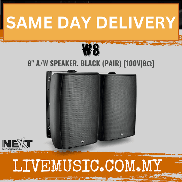 Next Audio W8 8" a/w Speaker,  Black - Pair ( W-8 / W 8 )