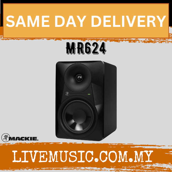 Mackie MR624 6.5" 65W Active Powered Studio Monitor Speaker (MR 624/MR-624)