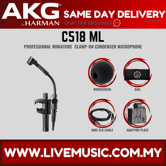 AKG C518 ML Clip-on Condenser Microphone (C518ML)
