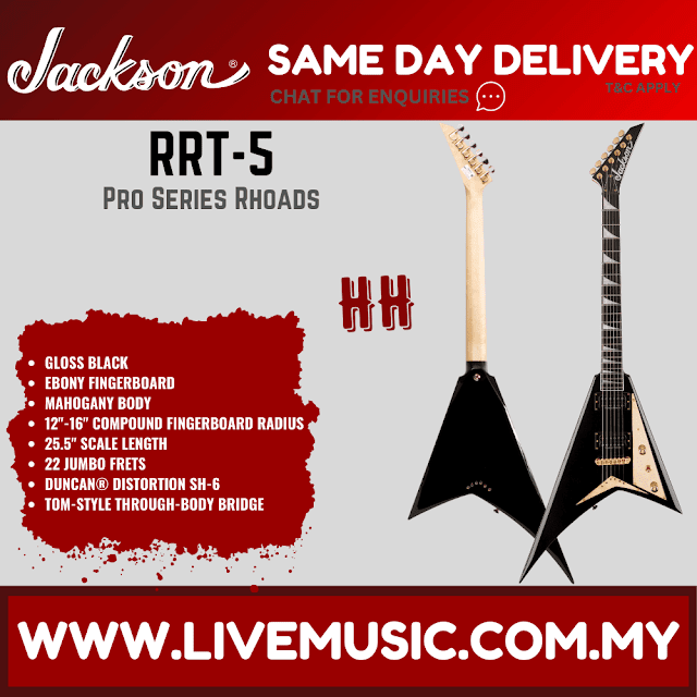 Jackson Pro Series Rhoads RRT5 Electric Guitar - Gloss Black (RRT-5/RRT 5)