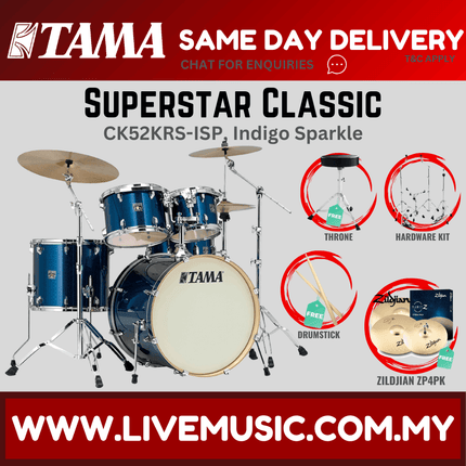 Tama Superstar Classic CK52KRS 5-Piece Drum Set With Zildjian ZP4PK Cymbal Set - ( CK-52KRS )