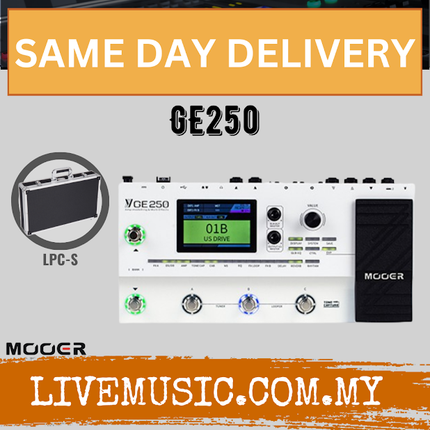 Mooer GE250 Guitar Amp Modelling and Multi Effects Pedal With LPC-S Hard Case ( GE-250 / GE 250 )