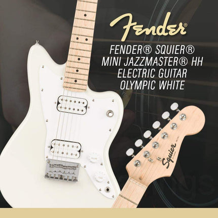 Squier Mini Jazzmaster HH Electric Guitar, Maple Fretboard - Olympic White